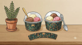 Kubki papierowe na lody z nadrukiem